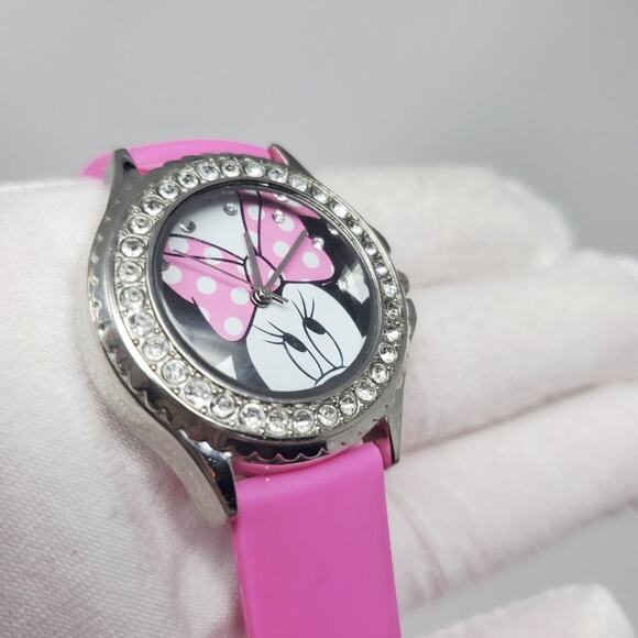 Disney Minnie Mouse Pink Rubber Band Watch - Picture 2 of 10